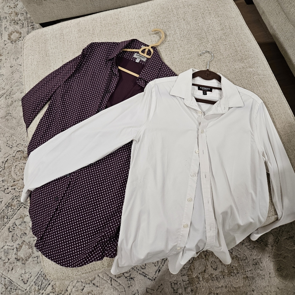 Two Express Slim Small Button Up Shirts